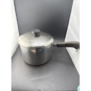 Vintage Revere Ware 3 Qt Saucepan Copper Bottom w/ Lid 89T Clinton IL USA